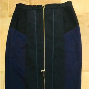 Club Monaco Full Front Zip Midi Skirt